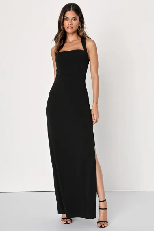 Glamorous Dedication Black Sleeveless Column Maxi Dress sold by Lulus