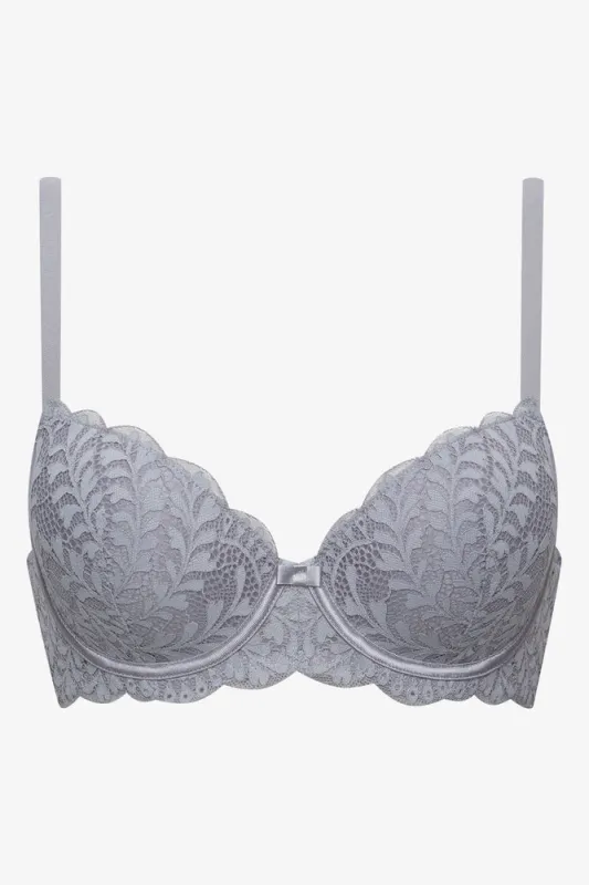 2 Pack Lace Balconette Bra Blue & Grey sold by Ackermas
