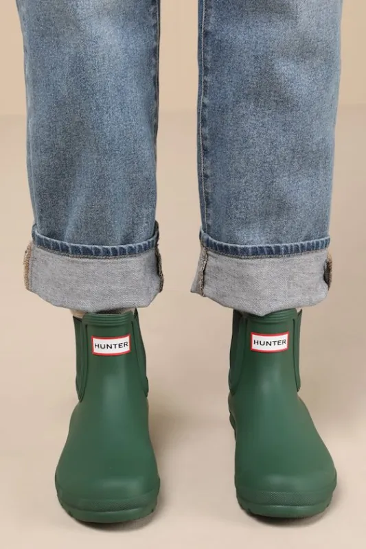 Original Hunter Green Chelsea Rain Boots sold by Lulus