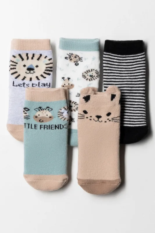5 Pack Tiger And Friends Socks Multi sold by Ackermas