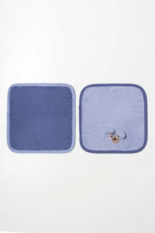 2 Pack Puppy Face Cloths Blue sold by Ackermas