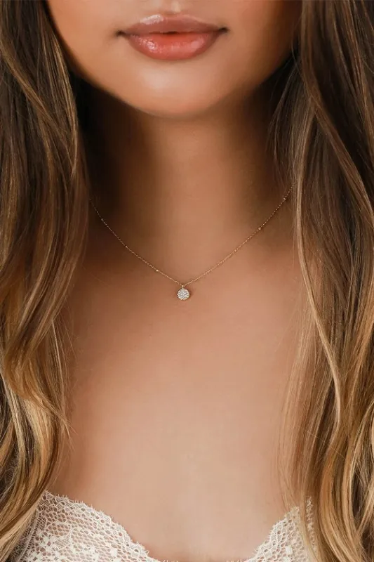 Hidden Gem 14KT Gold Rhinestone Necklace sold by Lulus