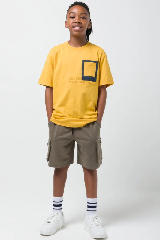 Knit Shorts Cargo Khaki sold by Ackermas