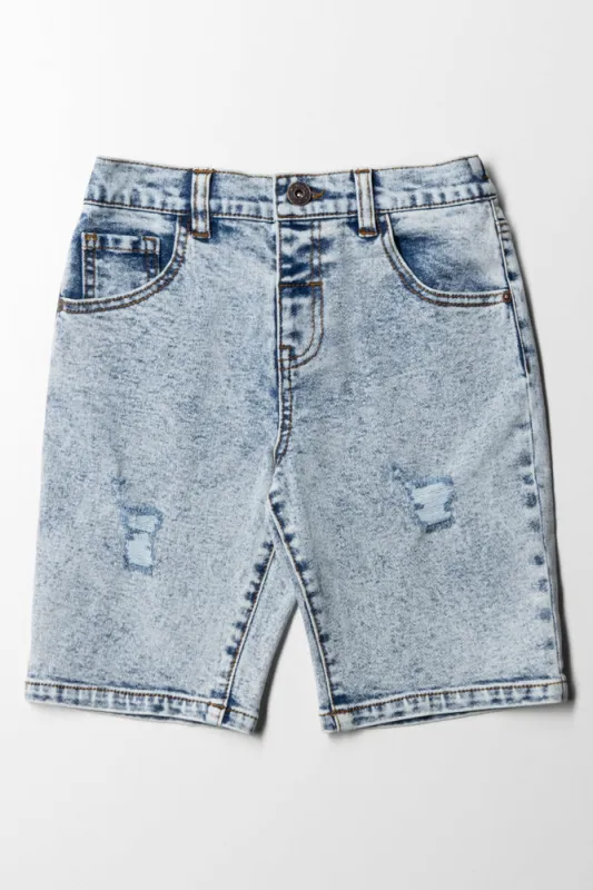 Denim Shorts Rip And Repaired Faded sold by Ackermas