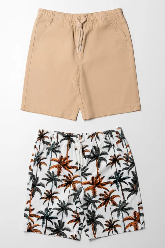 2 Pack Woven Shorts Nautical Off White And Natural sold by Ackermas