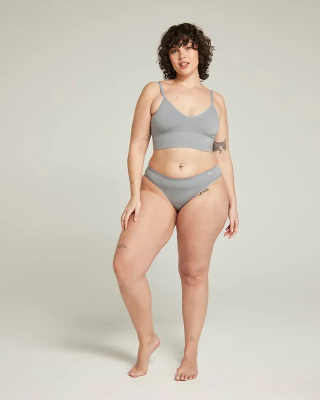 The TENCEL™ Seamless High Leg Brief - Storm Grey sold by Nudea