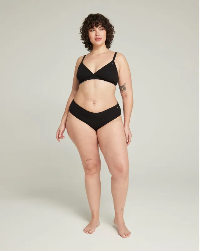 The Organic Cotton Midi Brief 3 Pack - Black sold by Nudea