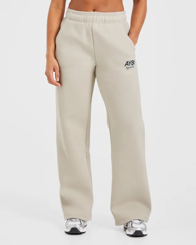 AYBL Sports Club Oversized Straight Leg Joggers - Sand/Navy sold by AYBL