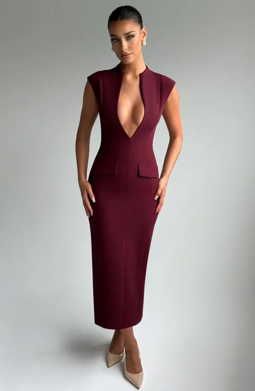 Nellie Midi Dress - Cherry Lacquer sold by Babyboo Fashion