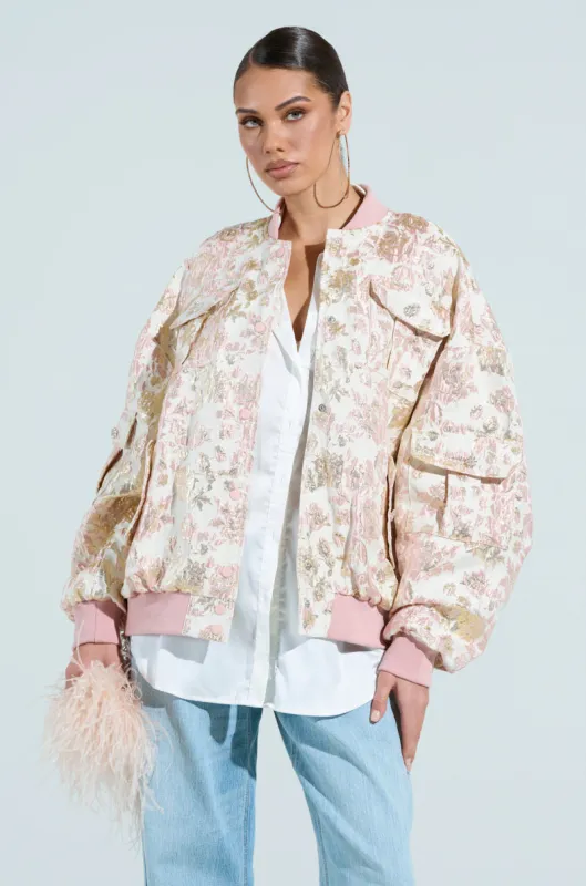 TAKE CARE BROCADE BOMBER sold by AKIRA