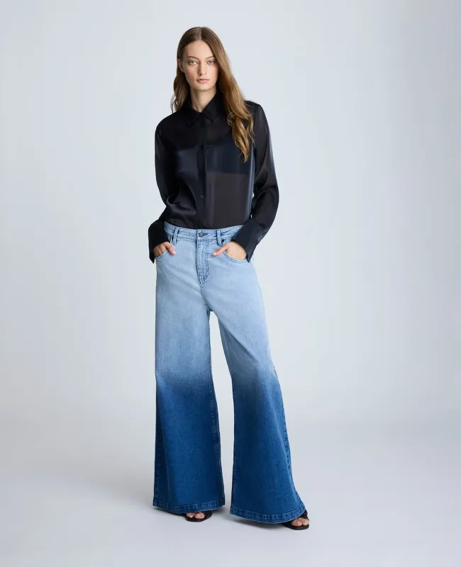 Gradient Dye Wide Leg Denim Jean sold by Kenneth Cole