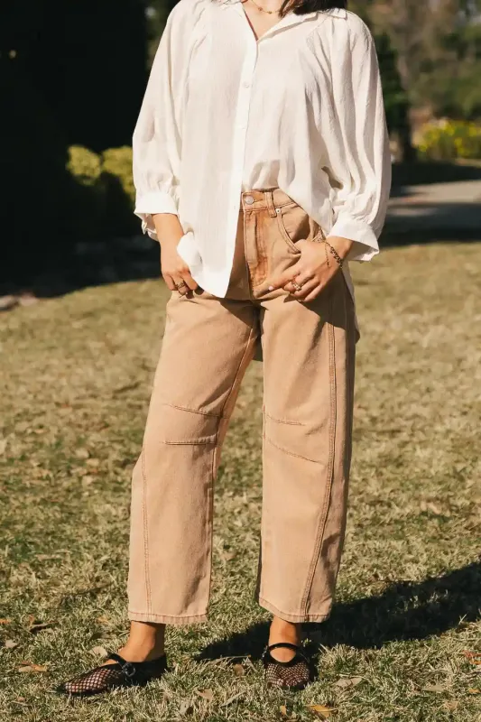 Lisette Barrel Jean in Rust sold by bohme