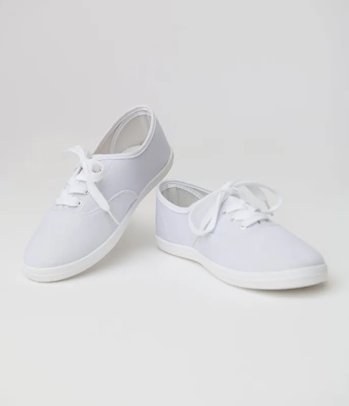 Retro Style White Lace Up Sneakers sold by Unique Vintage