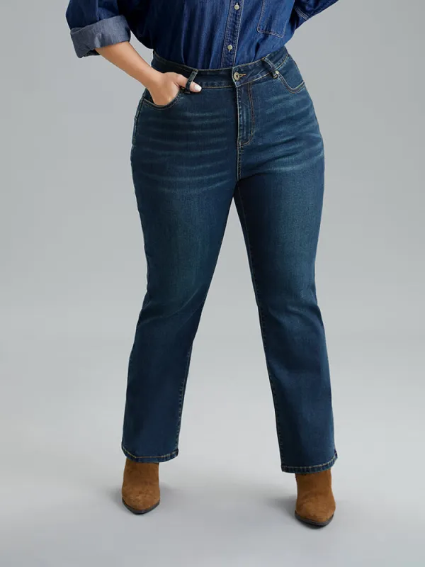 Dark Wash Very Stretchy Straight Leg Jeans sold by Bloomchic
