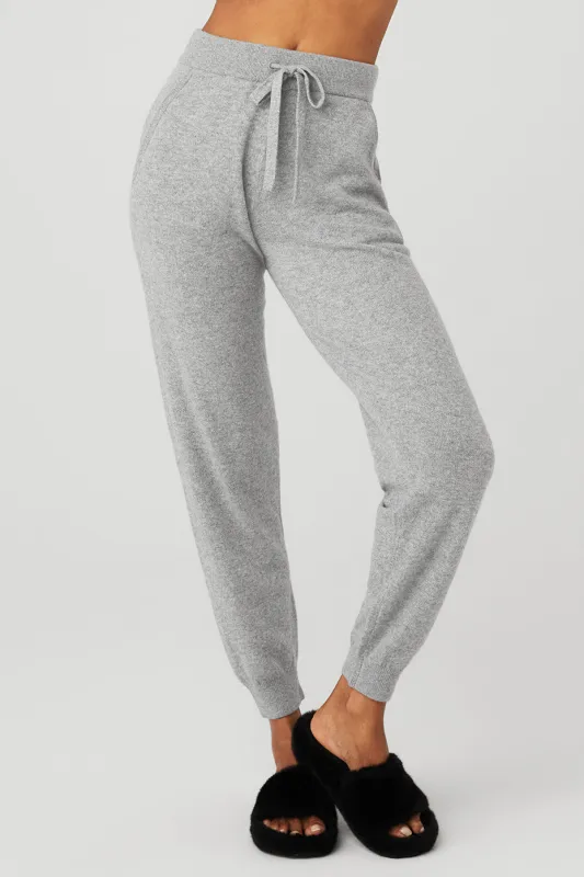 High-Waist Cashmere Jet Set Pant - Dove Grey Heather sold by Alo Yoga