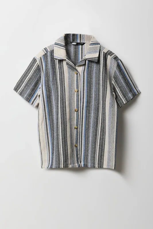 Haut boutonné texturé rayé pour garçon sold by Urban Planet