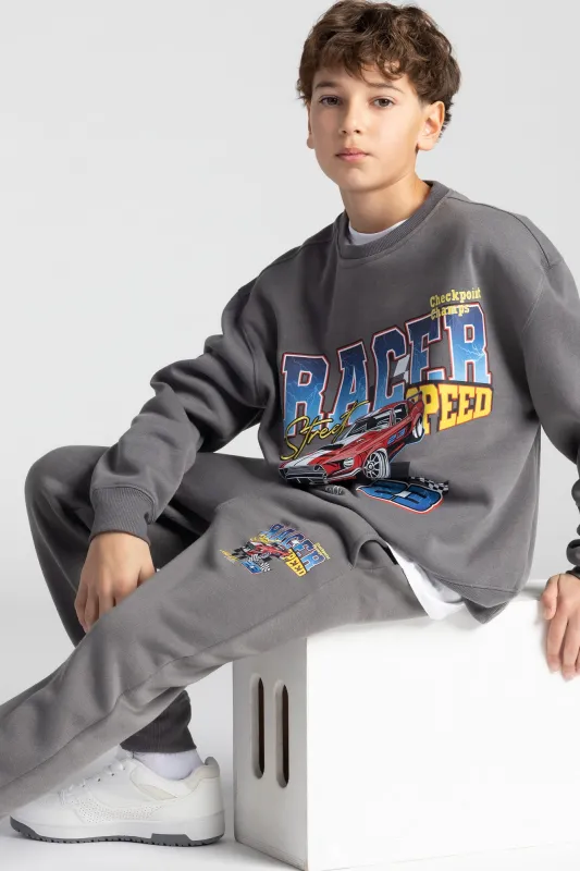 Boys Embroidered Graphic Fleece Sweatshirt sold by Urban Planet