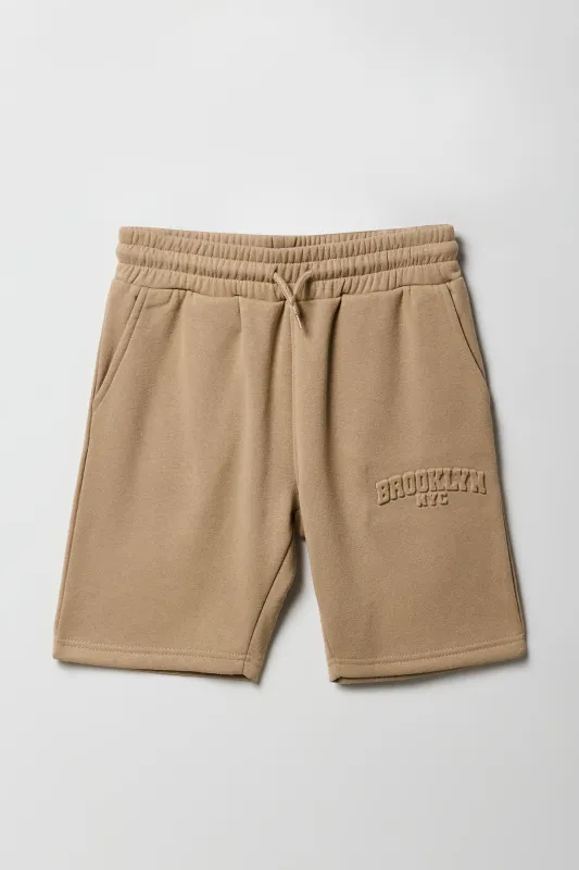 Boys City Embossed Fleece Short sold by Urban Planet