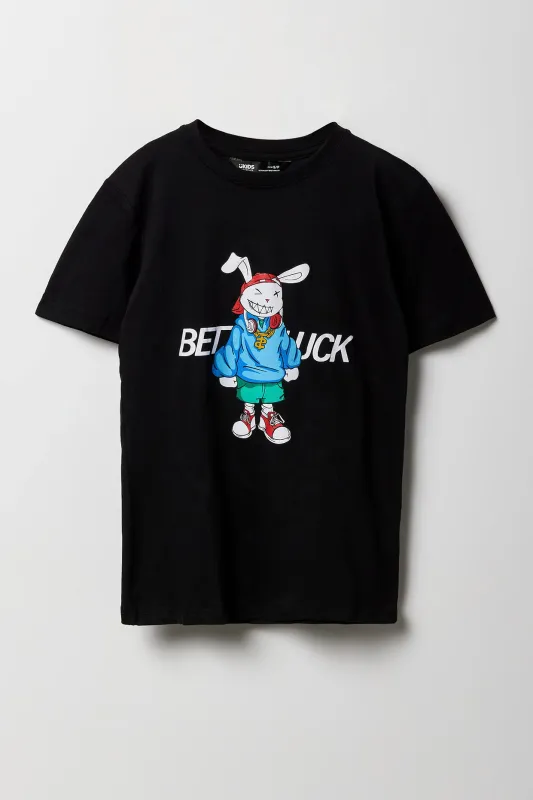 Boys Better Luck Bunny Graphic T-Shirt sold by Urban Planet