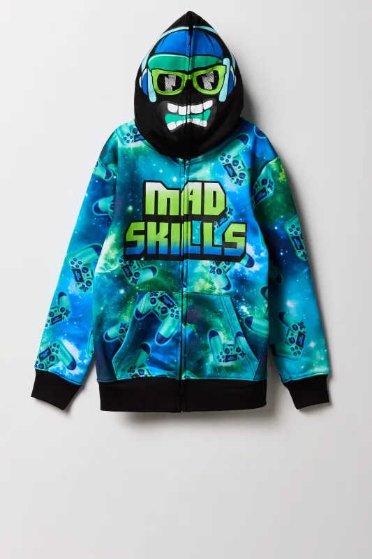 Boys Mad Skills Galaxy Print Full Zip Hoodie sold by Urban Planet