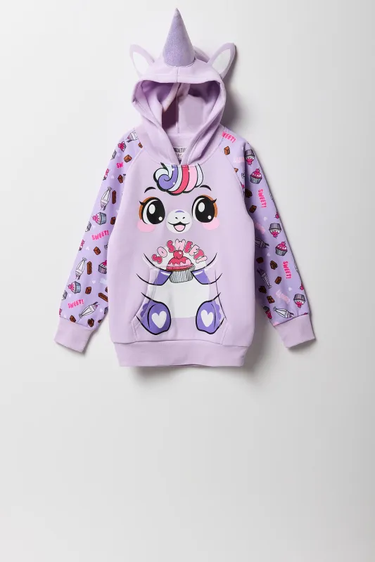Haut à capuchon avec imprimé Licorne Cupcake pour fille sold by Urban Planet
