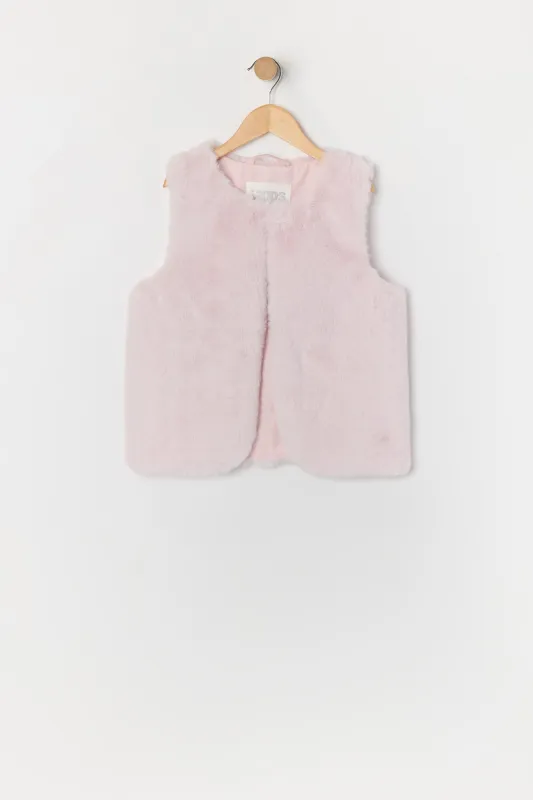 Girls Faux Fur Buttoned Vest sold by Urban Planet