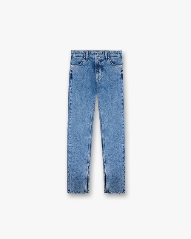Split Hem Straight Jean - Washed Blue sold by Represent