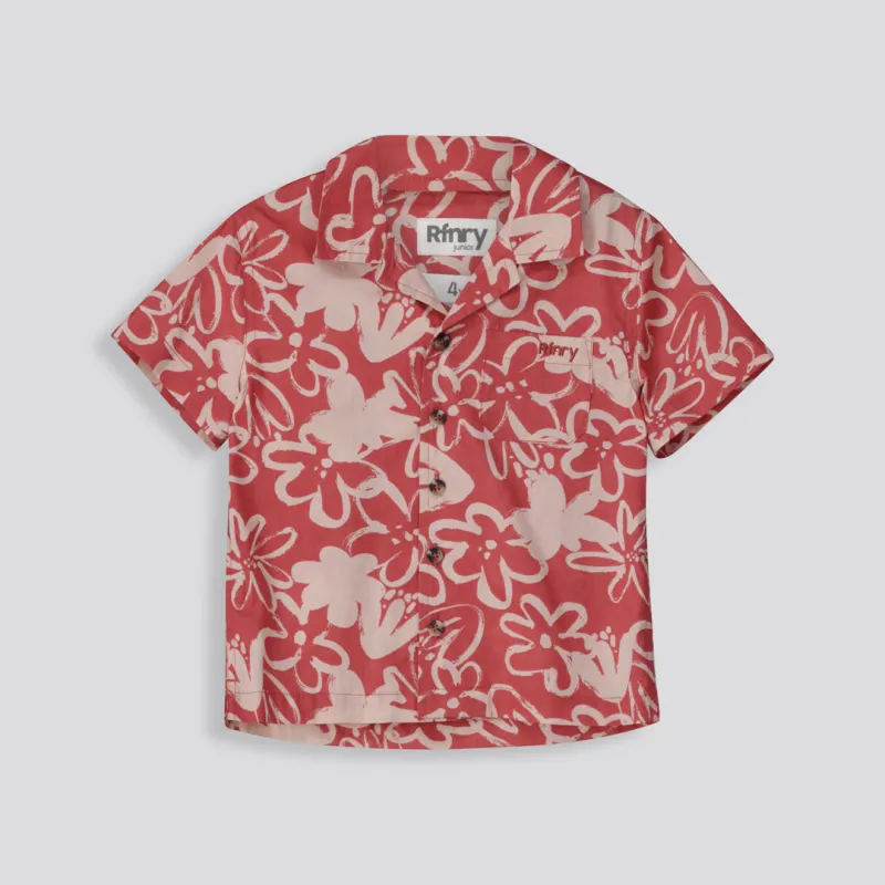 Boys Printed Shirt _ 155082 _ Red sold by Refinery