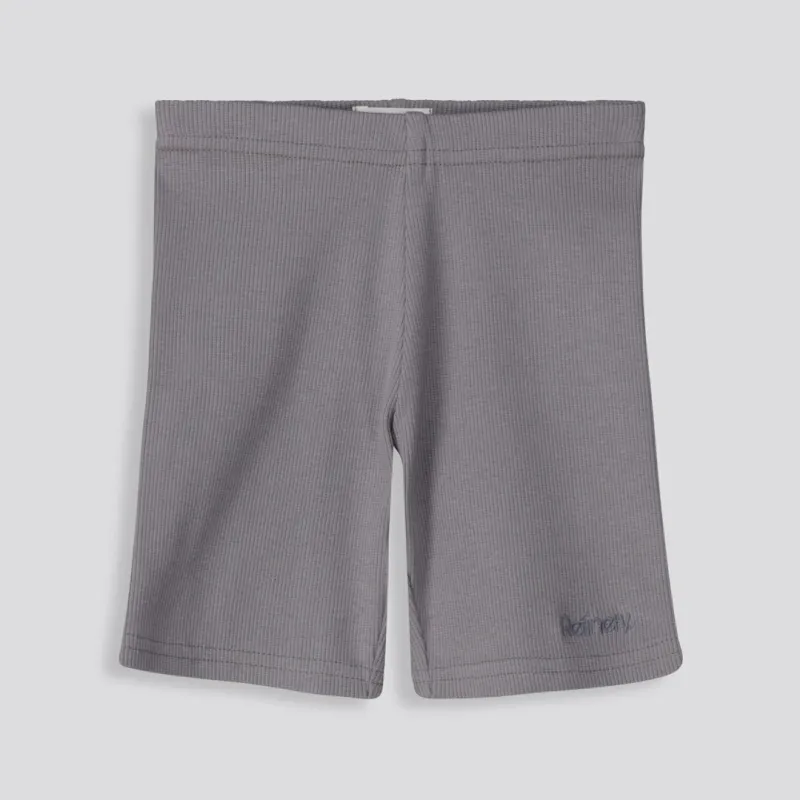 Girls Ribbed Cycle Shorts _ 153530 _ Charcoal sold by Refinery