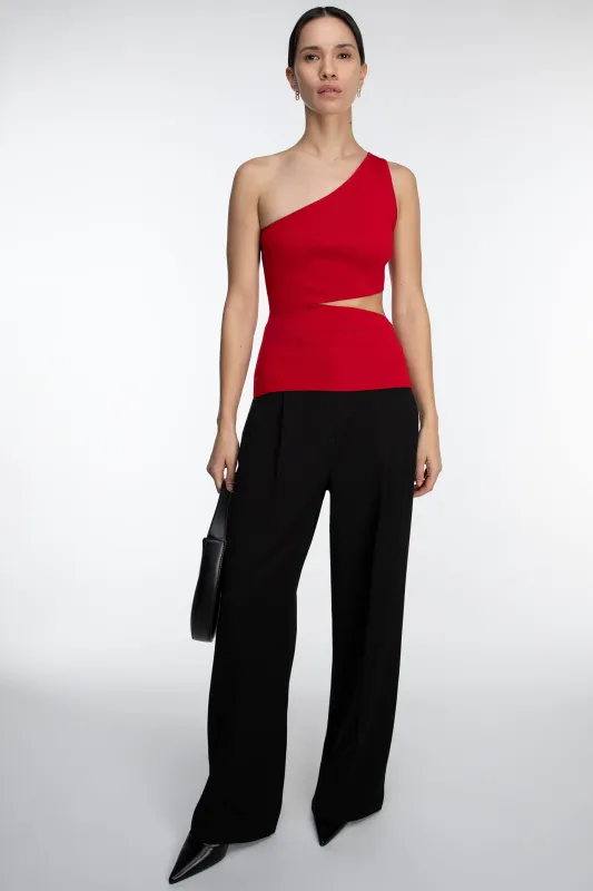 ONE SHOULDER KNIT TANK WITH CUTOUT sold by OAK AND FORT