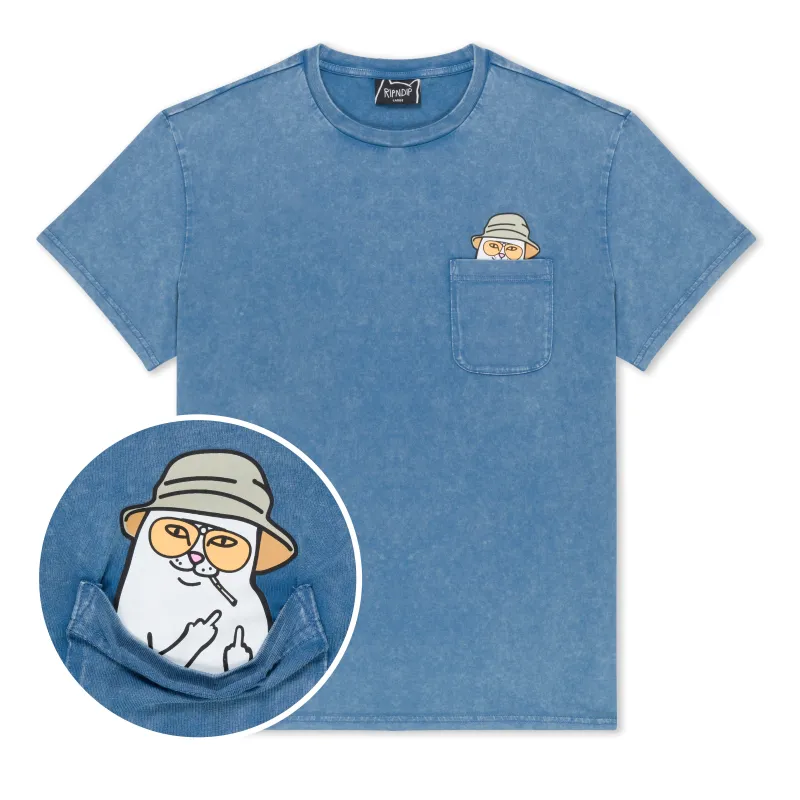 Nermal S Thompson Pocket Tee (Slate Mineral Wash) sold by Ripndip