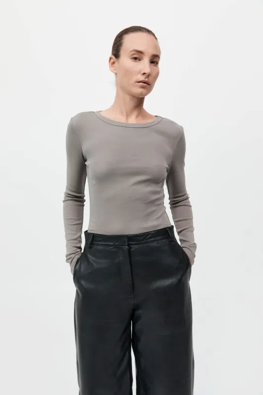 Organic Cotton Long Sleeve Top - Slate sold by St. Agni