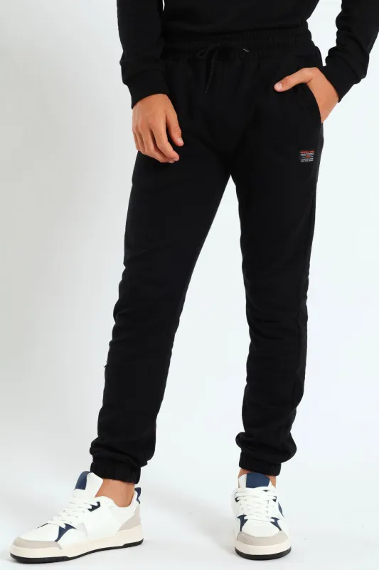Boys Fleece Jogger - Black sold by Edgars