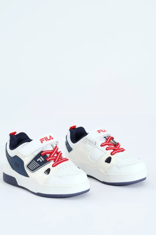 Pre-Boys Em Lights Sneaker - White/Navy sold by Edgars