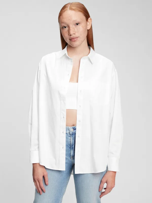 Organic Cotton Poplin Big Shirt sold by GAP