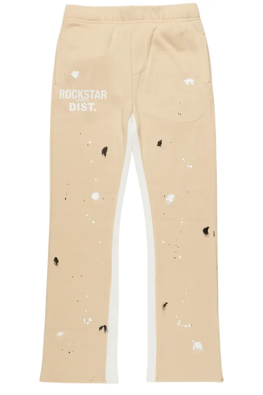 Boys Jaco Beige Baggy Fit Trackpant sold by Rockstar Original