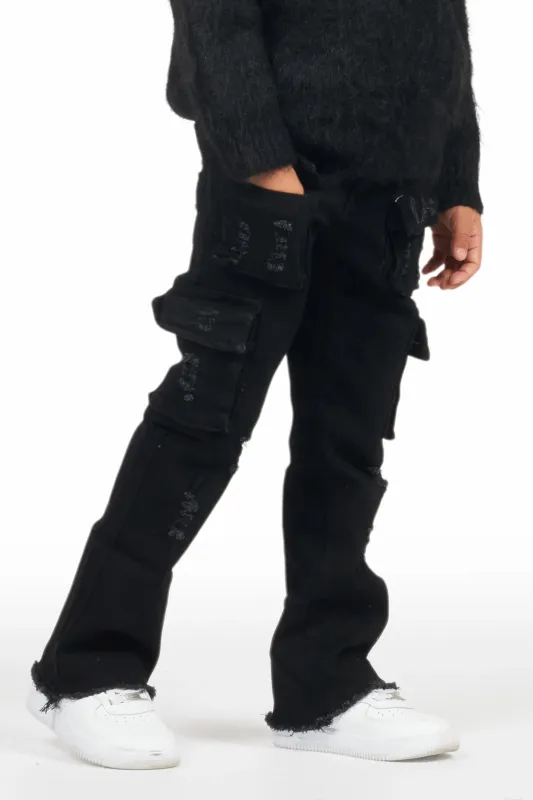 Boys Gentry Black Stacked Flare Jean sold by Rockstar Original