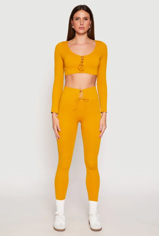 Seamless Lace Up Leggings sold by Rainbow