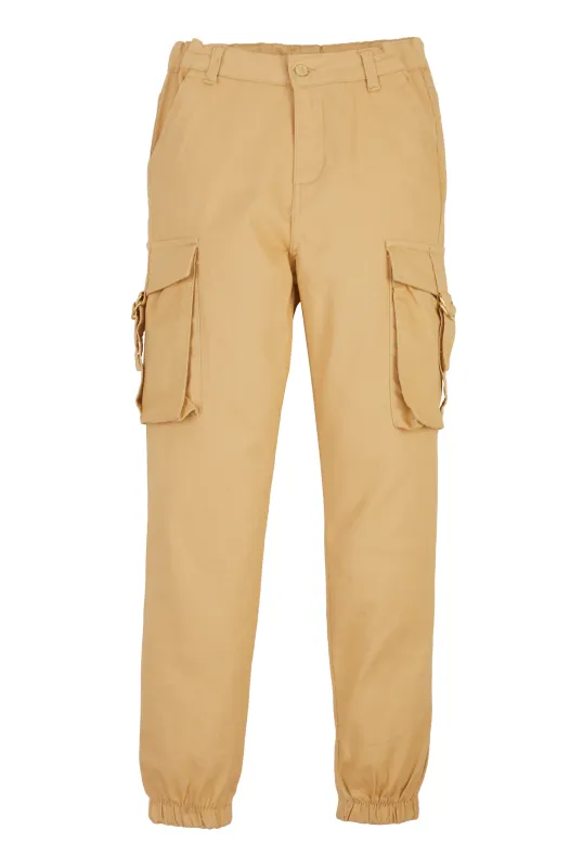 Girls Twill Buckle Cargo Joggers sold by Rainbow