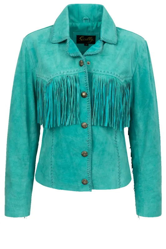 Scully Women's Turquoise Suede Jacket sold by Pinto Ranch