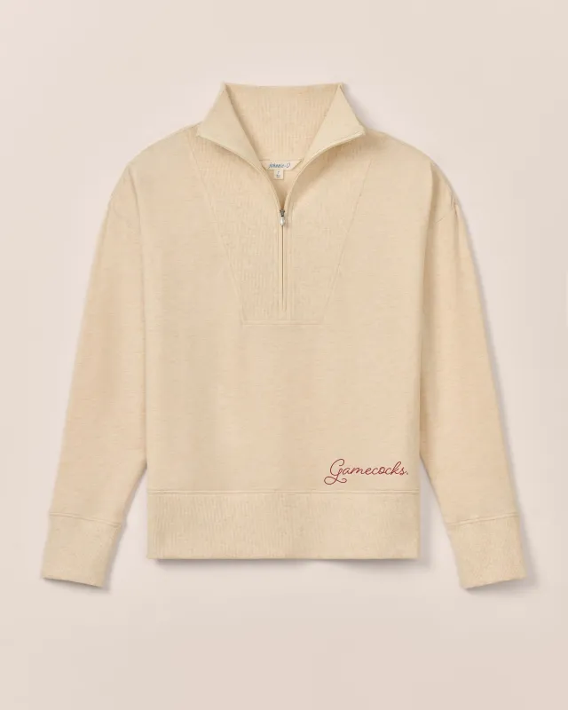 Women's South Carolina Taylor Drop Shoulder Cotton 1/4 Zip - Gamecocks Logo sold by Johnnie-O
