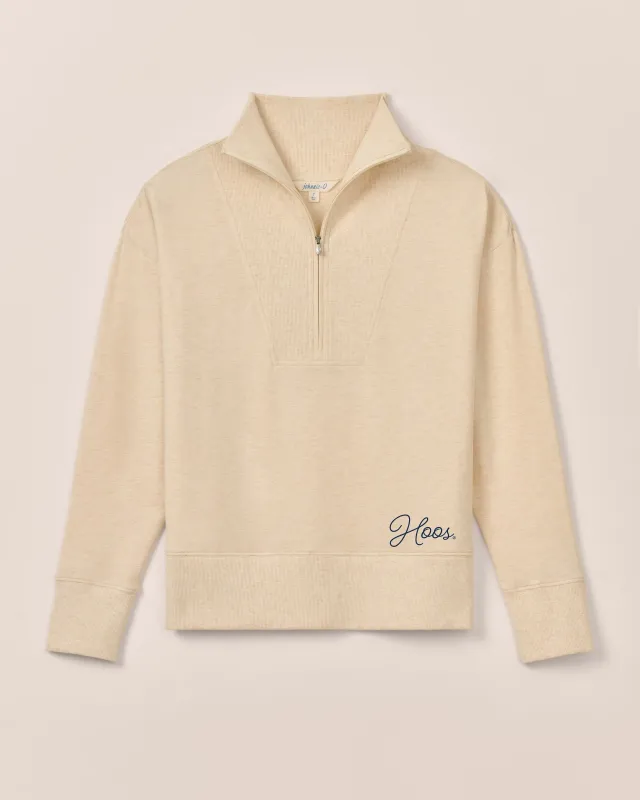 Women's Virginia Taylor Drop Shoulder Cotton 1/4 Zip - Hoos Logo sold by Johnnie-O