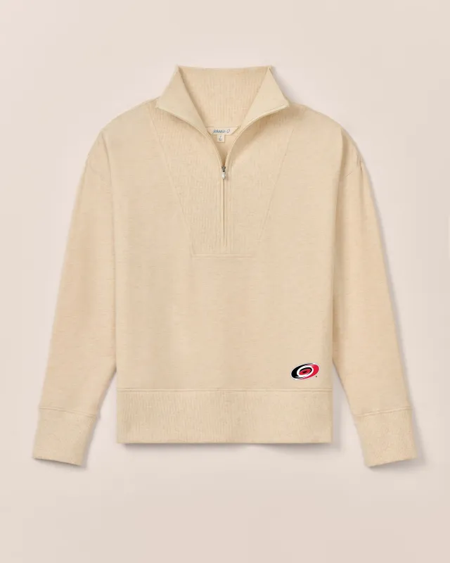 Women's Carolina Hurricanes Taylor Drop Shoulder Cotton 1/4 Zip sold by Johnnie-O