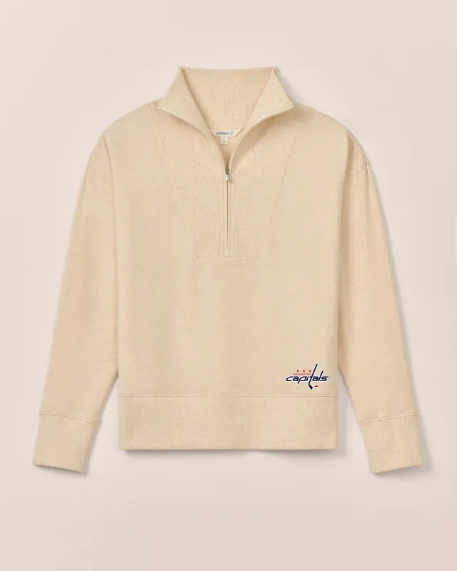 Women's Washington Capitals Taylor Drop Shoulder Cotton 1/4 Zip sold by Johnnie-O