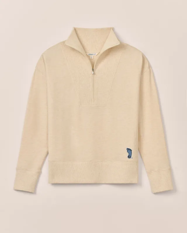 Women's North Carolina Taylor Drop Shoulder Cotton 1/4 Zip - Tar Heel Logo sold by Johnnie-O