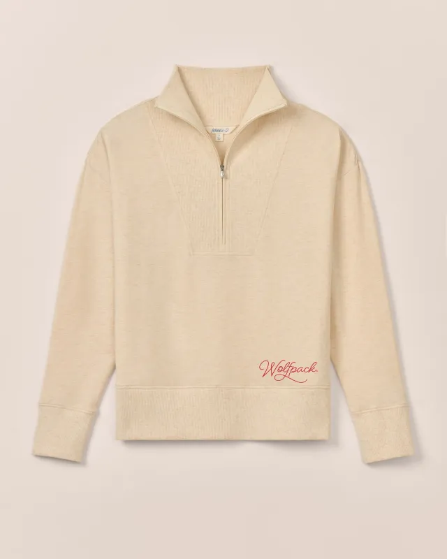 Women's NC State Taylor Drop Shoulder Cotton 1/4 Zip - Wolfpack Logo sold by Johnnie-O