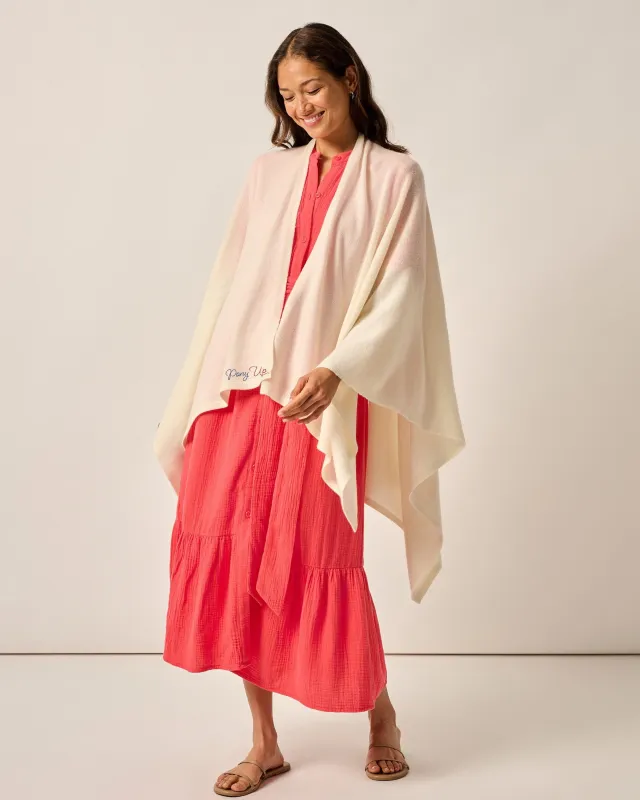 Women's Southern Methodist Louisa Cashmere Blend Wrap - Pony Up Logo sold by Johnnie-O