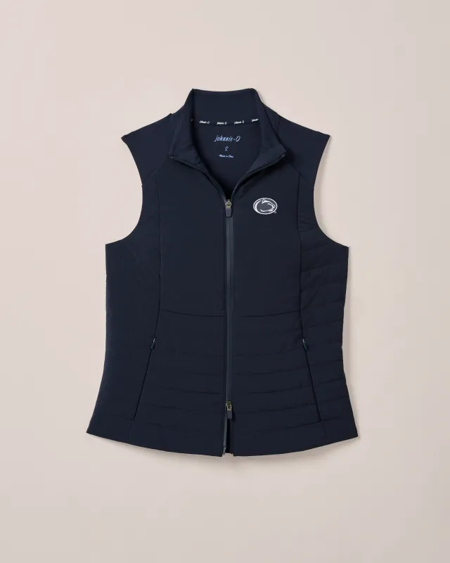 Women's Penn State Victoria Performance Mixed Media Vest sold by Johnnie-O