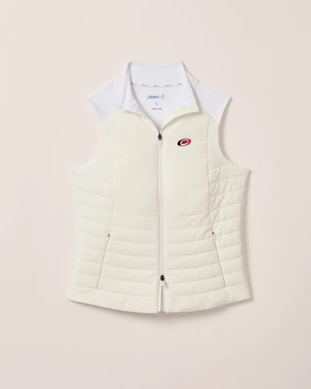Women's Carolina Hurricanes Victoria Performance Mixed Media Vest sold by Johnnie-O