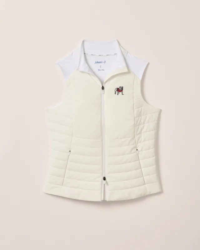 Women's Georgia Victoria Performance Mixed Media Vest - Dawgs Logo sold by Johnnie-O